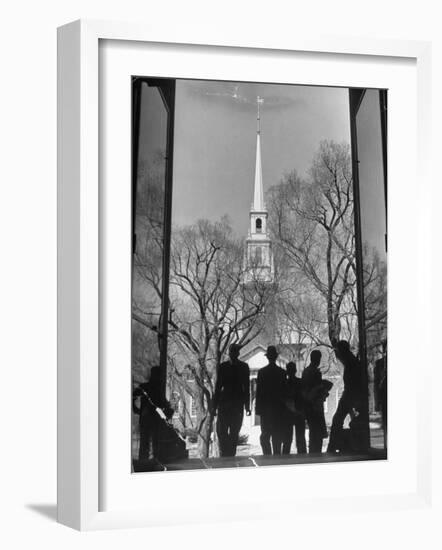 Students on Steps of Widener Library at Harvard University-Alfred Eisenstaedt-Framed Photographic Print