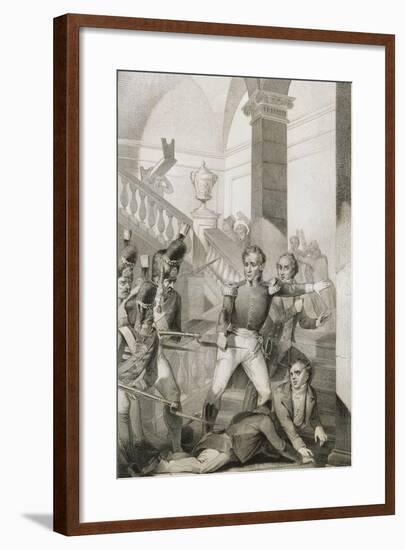 Students Revolt at University of Turin, 1821, Unification Era, Italy-null-Framed Giclee Print