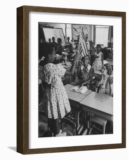Students Sitting in Newly Integrated Classroom-James Burke-Framed Photographic Print