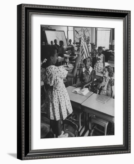 Students Sitting in Newly Integrated Classroom-James Burke-Framed Photographic Print