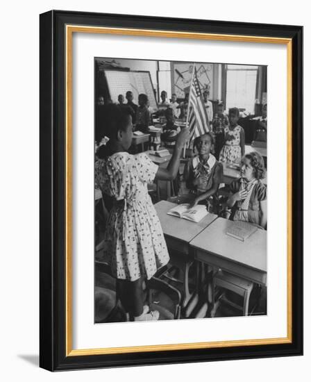 Students Sitting in Newly Integrated Classroom-James Burke-Framed Photographic Print