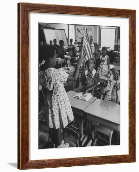 Students Sitting in Newly Integrated Classroom-James Burke-Framed Photographic Print