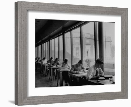 Students Studying at a Library at Harvard University-Dmitri Kessel-Framed Photographic Print