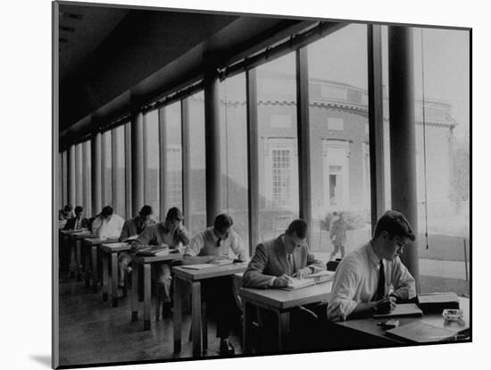 Students Studying at a Library at Harvard University-Dmitri Kessel-Mounted Photographic Print