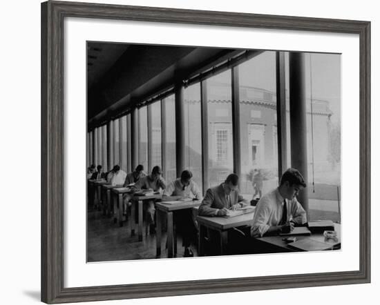 Students Studying at a Library at Harvard University-Dmitri Kessel-Framed Photographic Print