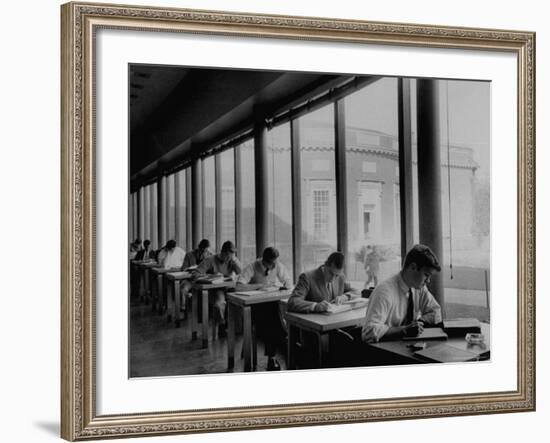 Students Studying at a Library at Harvard University-Dmitri Kessel-Framed Photographic Print