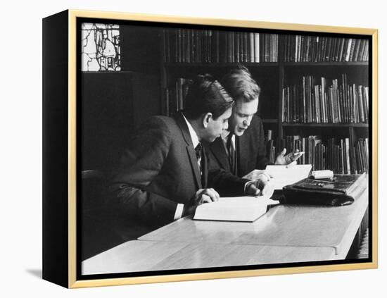 Students Studying Books in the University Library, Sheffield-Henry Grant-Framed Premier Image Canvas