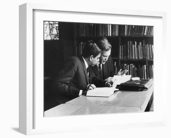 Students Studying Books in the University Library, Sheffield-Henry Grant-Framed Photographic Print