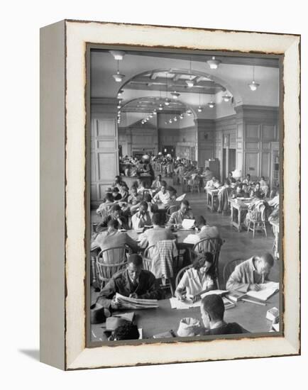 Students Studying in Reading Room of Howard University Library-Alfred Eisenstaedt-Framed Premier Image Canvas