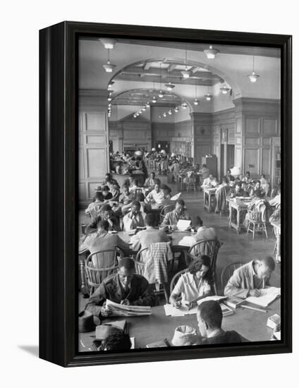 Students Studying in Reading Room of Howard University Library-Alfred Eisenstaedt-Framed Premier Image Canvas