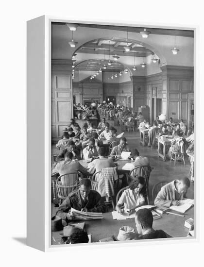 Students Studying in Reading Room of Howard University Library-Alfred Eisenstaedt-Framed Premier Image Canvas