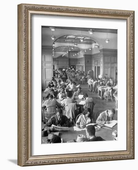 Students Studying in Reading Room of Howard University Library-Alfred Eisenstaedt-Framed Photographic Print