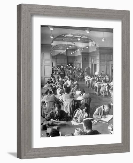 Students Studying in Reading Room of Howard University Library-Alfred Eisenstaedt-Framed Photographic Print