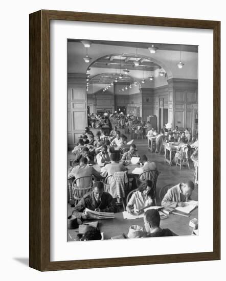 Students Studying in Reading Room of Howard University Library-Alfred Eisenstaedt-Framed Photographic Print