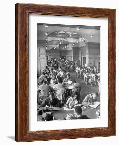 Students Studying in Reading Room of Howard University Library-Alfred Eisenstaedt-Framed Photographic Print