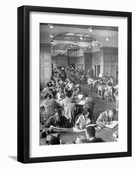 Students Studying in Reading Room of Howard University Library-Alfred Eisenstaedt-Framed Photographic Print