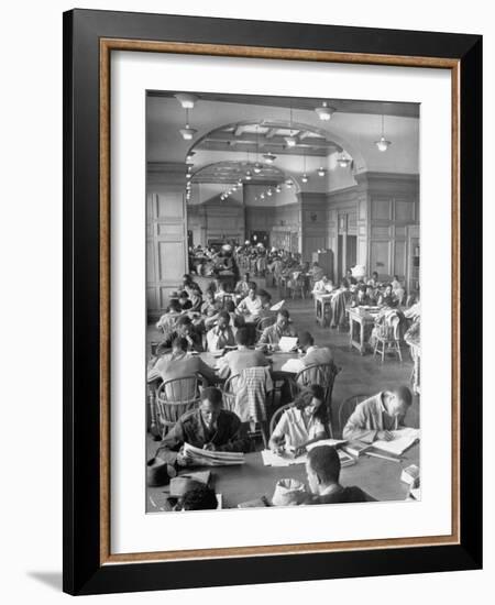 Students Studying in Reading Room of Howard University Library-Alfred Eisenstaedt-Framed Photographic Print