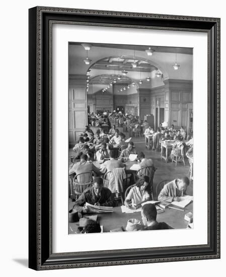 Students Studying in Reading Room of Howard University Library-Alfred Eisenstaedt-Framed Photographic Print