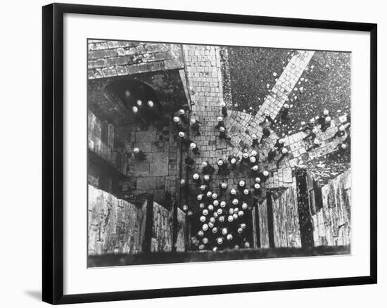 Students Wearing Straw Hats, Swarming Into Sunday Chapel-Cornell Capa-Framed Photographic Print