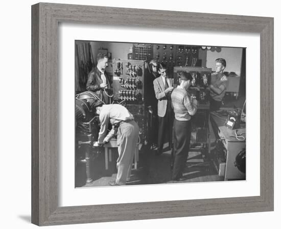Students Working in Electrical Engineering Class-Peter Stackpole-Framed Photographic Print