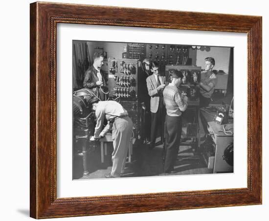 Students Working in Electrical Engineering Class-Peter Stackpole-Framed Photographic Print