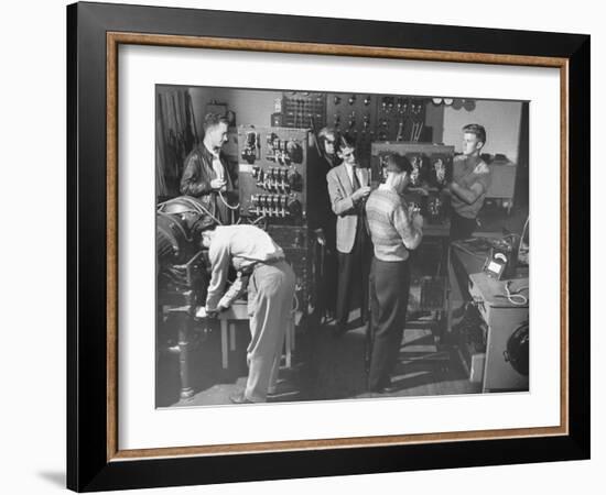 Students Working in Electrical Engineering Class-Peter Stackpole-Framed Photographic Print