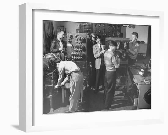 Students Working in Electrical Engineering Class-Peter Stackpole-Framed Photographic Print