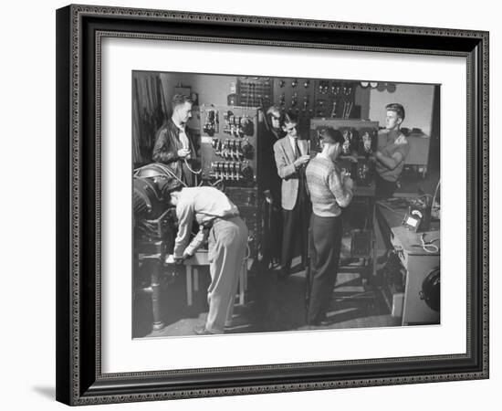 Students Working in Electrical Engineering Class-Peter Stackpole-Framed Photographic Print