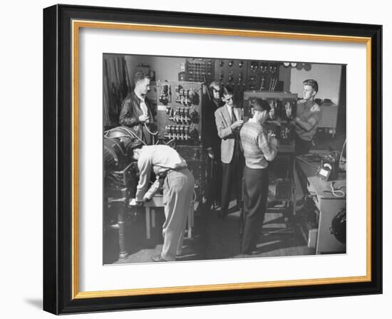 Students Working in Electrical Engineering Class-Peter Stackpole-Framed Photographic Print