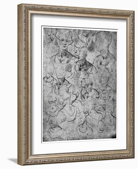 Studies for a Half Length Female Figure, 15th Century-Leonardo da Vinci-Framed Giclee Print