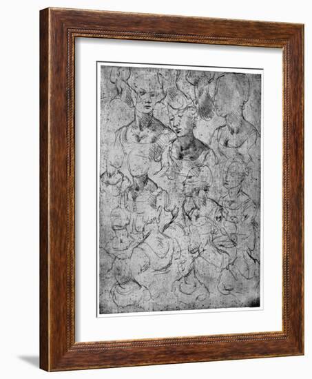 Studies for a Half Length Female Figure, 15th Century-Leonardo da Vinci-Framed Giclee Print