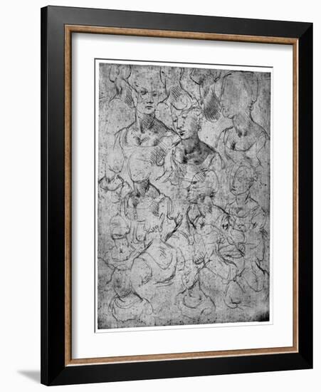 Studies for a Half Length Female Figure, 15th Century-Leonardo da Vinci-Framed Giclee Print