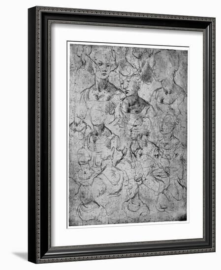 Studies for a Half Length Female Figure, 15th Century-Leonardo da Vinci-Framed Giclee Print