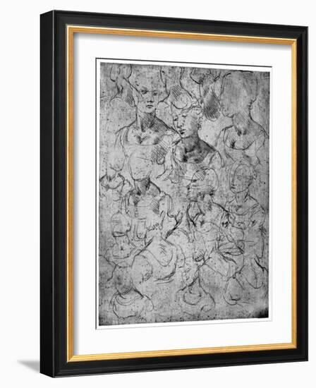 Studies for a Half Length Female Figure, 15th Century-Leonardo da Vinci-Framed Giclee Print