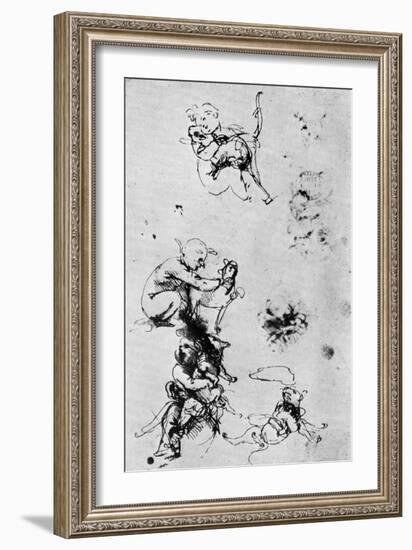 Studies for a Madonna Del Gatto, 15th Century-Leonardo da Vinci-Framed Giclee Print