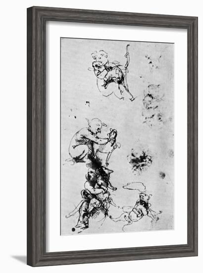 Studies for a Madonna Del Gatto, 15th Century-Leonardo da Vinci-Framed Giclee Print