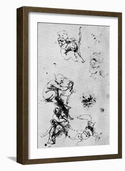 Studies for a Madonna Del Gatto, 15th Century-Leonardo da Vinci-Framed Giclee Print