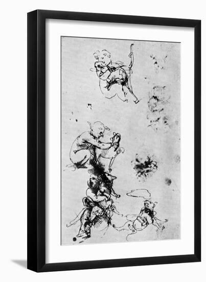 Studies for a Madonna Del Gatto, 15th Century-Leonardo da Vinci-Framed Giclee Print