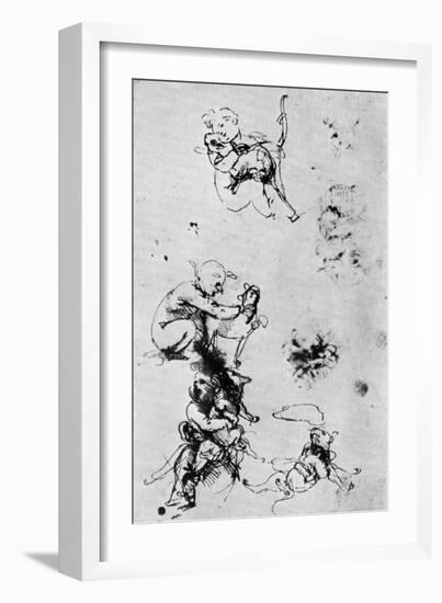 Studies for a Madonna Del Gatto, 15th Century-Leonardo da Vinci-Framed Giclee Print