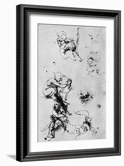 Studies for a Madonna Del Gatto, 15th Century-Leonardo da Vinci-Framed Giclee Print