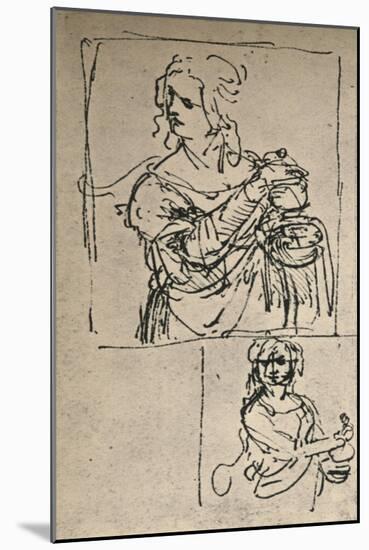 'Studies for a St. Mary Magdalene', c1480-1482 (1945)-Leonardo Da Vinci-Mounted Giclee Print