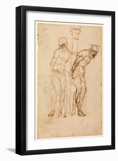 Studies for Christ at the Column (Recto), C.1460-65 (Pen & Ink on Paper) [See also 5934516]-Andrea Mantegna-Framed Giclee Print