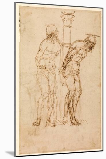 Studies for Christ at the Column (Recto), C.1460-65 (Pen & Ink on Paper) [See also 5934516]-Andrea Mantegna-Mounted Giclee Print