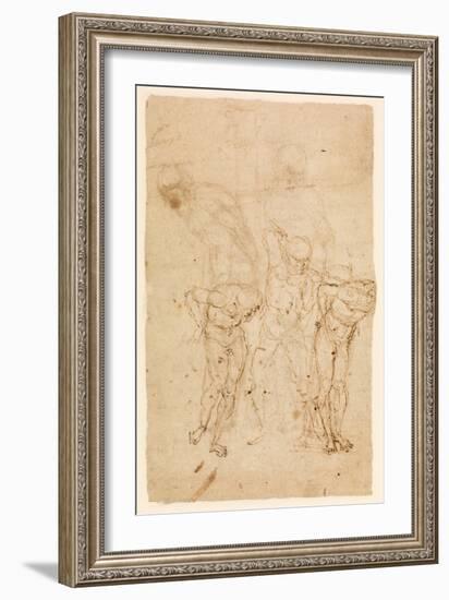 Studies for Christ at the Column (Verso), C.1460-65 (Pen & Ink on Paper) [See also 5934515]-Andrea Mantegna-Framed Giclee Print