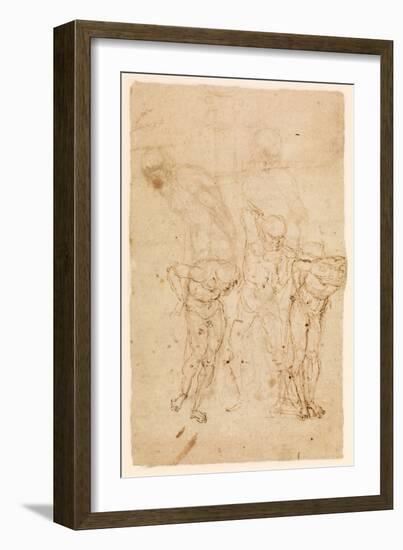 Studies for Christ at the Column (Verso), C.1460-65 (Pen & Ink on Paper) [See also 5934515]-Andrea Mantegna-Framed Giclee Print