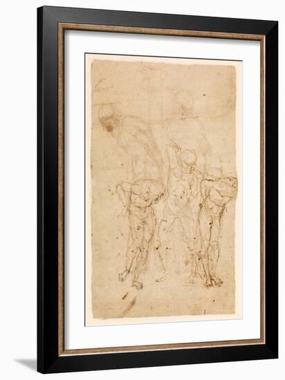 Studies for Christ at the Column (Verso), C.1460-65 (Pen & Ink on Paper) [See also 5934515]-Andrea Mantegna-Framed Giclee Print