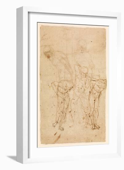 Studies for Christ at the Column (Verso), C.1460-65 (Pen & Ink on Paper) [See also 5934515]-Andrea Mantegna-Framed Giclee Print