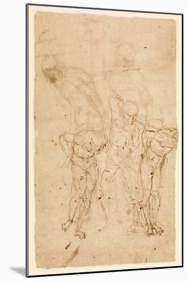 Studies for Christ at the Column (Verso), C.1460-65 (Pen & Ink on Paper) [See also 5934515]-Andrea Mantegna-Mounted Giclee Print