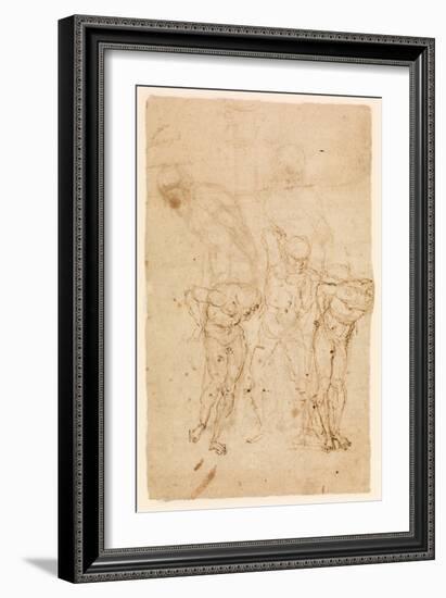 Studies for Christ at the Column (Verso), C.1460-65 (Pen & Ink on Paper) [See also 5934515]-Andrea Mantegna-Framed Giclee Print