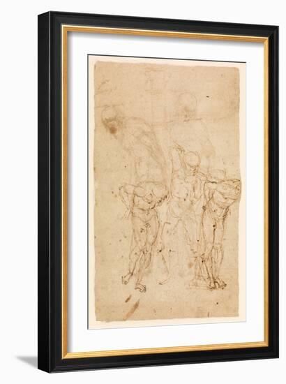 Studies for Christ at the Column (Verso), C.1460-65 (Pen & Ink on Paper) [See also 5934515]-Andrea Mantegna-Framed Giclee Print